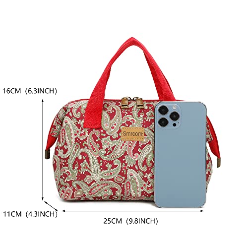 Cotton White Blue Flower Makeup Bag for Women Travel Cosmetic Organizer Waterproof