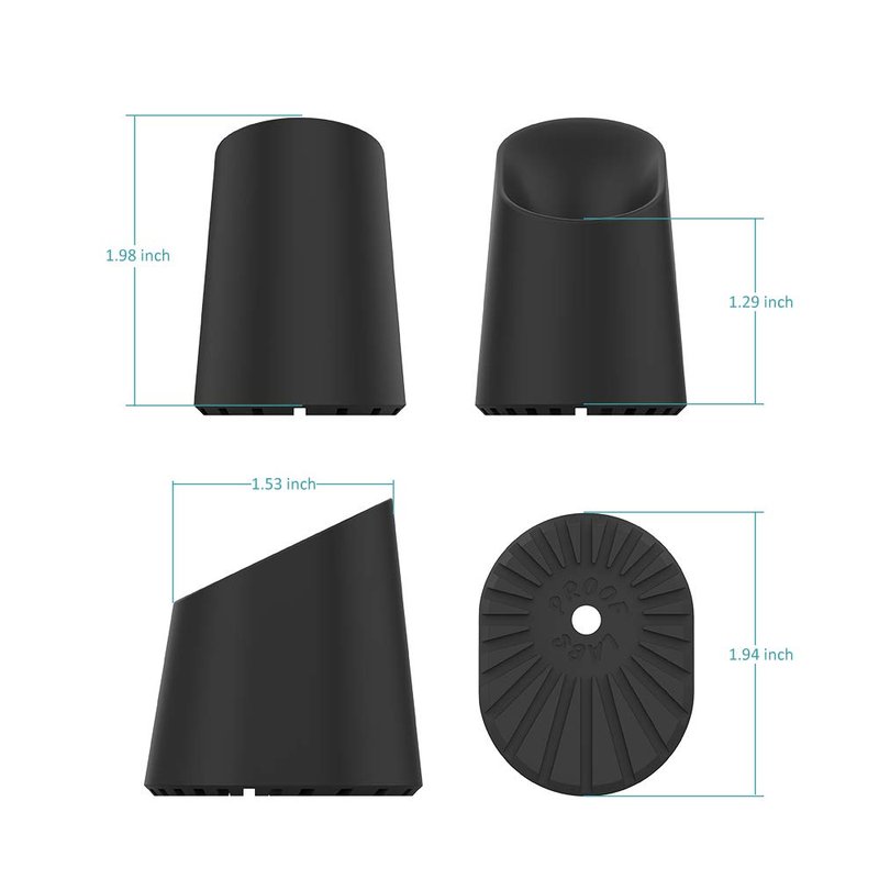 Proof Labs Single Toothbrush Holder and Razor Stand for Bathroom Sink and Countertop (Black, Silicone)