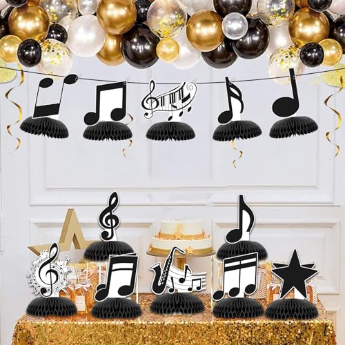 Music Notes Honeycomb Centerpieces | 12 Pack Party Decorations