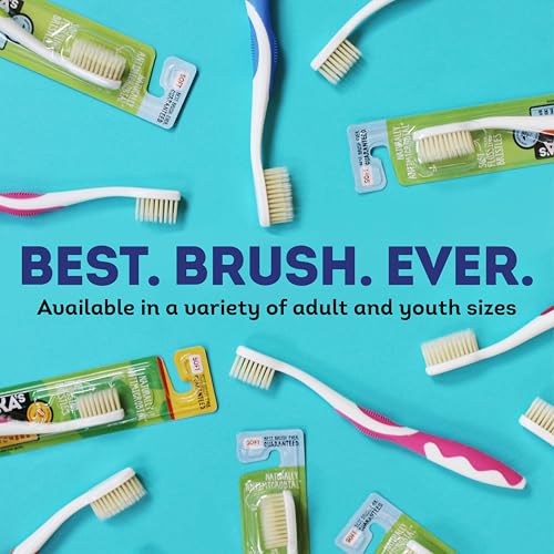 MOUTHWATCHERS Kids Soft Flossing Toothbrush - Gentle Clean, Blue