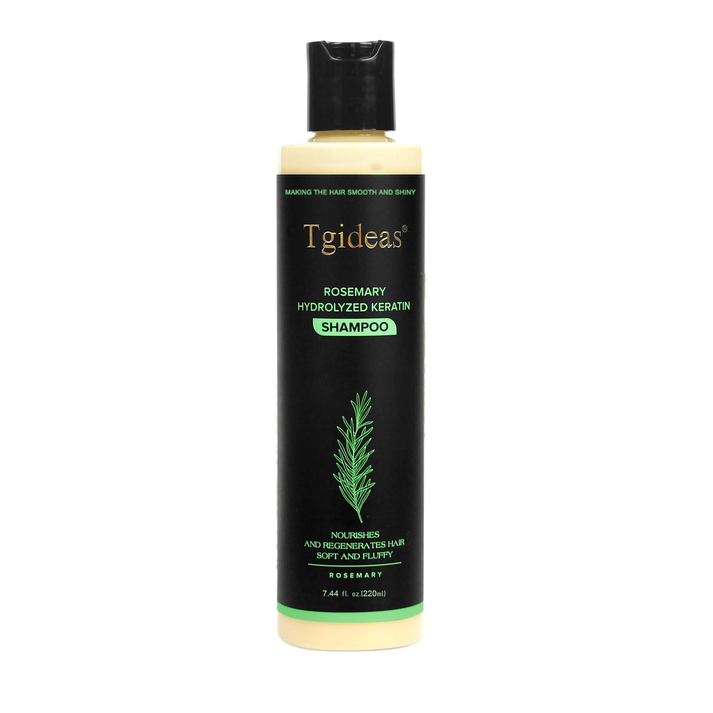 Tgideas Rosemary & Biotin Shampoo for Thinning Hair, Volumizing Shampoo for Fuller, Thicker Hair, Strengthening & Nourishing Formula with Root Lift, Gentle Daily Care for Women & Men (7.4 fl oz)