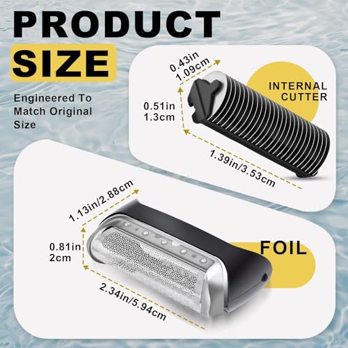 Ketofa 2 Pack Replacement Foil and Cutter for Bra-un Series 1 & Cruzer Models