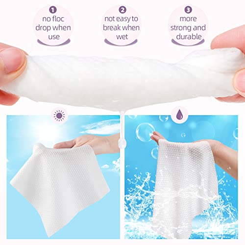 Disposable Face Towels Pack of 2, 65 Count, 10x12 inch Cotton Facial Cloths