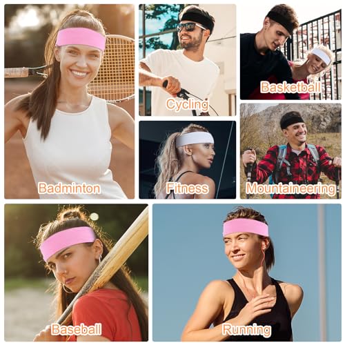 3-Pack Women’s Non-Slip Elastic Workout Headbands - Breathable & Quick Drying