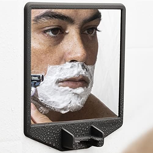 Joseph Shower Mirror - Fog-Free Shaving Mirror with Silicone Razor Holder | Charcoal Color