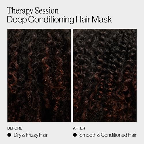 Eva NYC Therapy Session Deep Conditioning Hair Mask with Vegan Protein, Jojoba Oil + Argan Oil - Hydrate, Soften + Repair Hair Strength - Sulfate Free - Warm Vanilla Scent - 13.5 fl oz