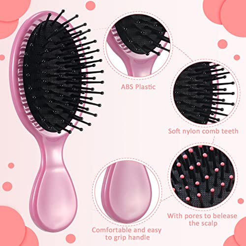 Sawysine 14-Pack Mini Detangling Hair Brush Set - Travel Size for Kids & Adults