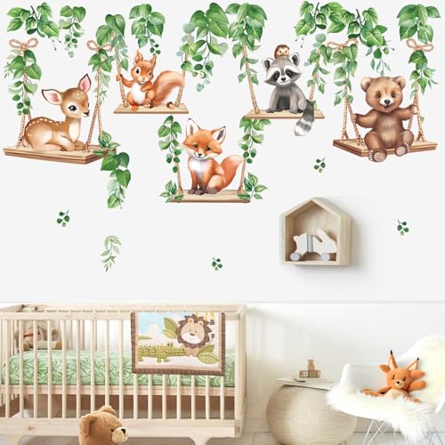 Woodland Animal Wall Decals - Bear, Deer & Fox Art for Kids Room