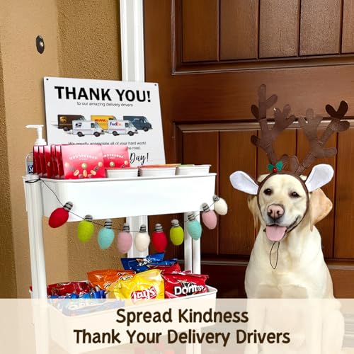 Thank You Delivery Driver Sign - 8x10 Inch Wooden Wall Hanging