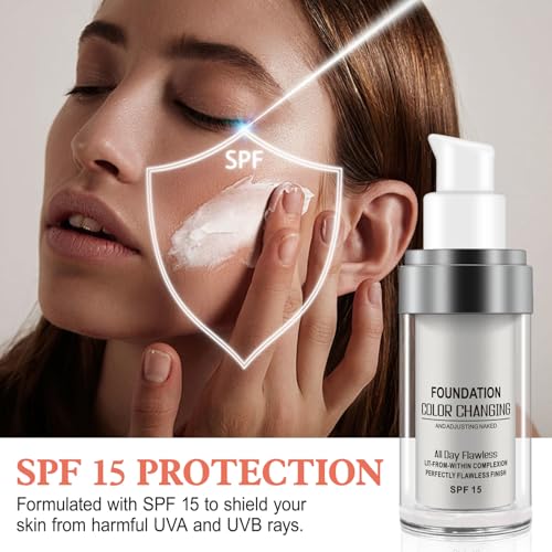 Find Back Color Changing Foundation SPF 15 - Long Lasting Moisturizing Liquid Makeup