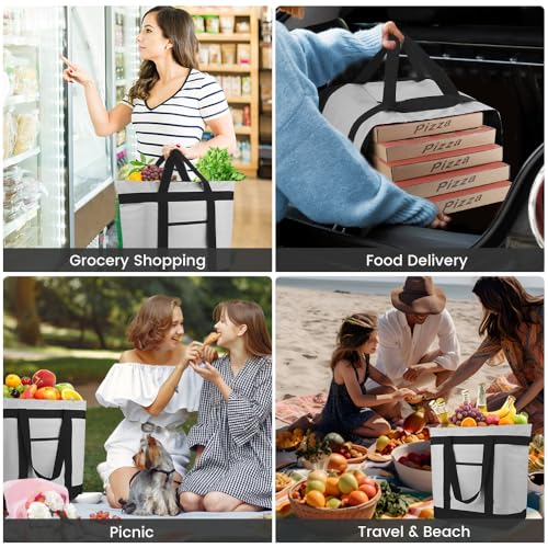 Mosago 39L Insulated Food Delivery Bag - Heavy Duty, Leakproof, Collapsible