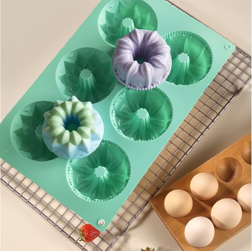 3-Pack Mini Fluted Cake Pan Set - Non-Stick Silicone Molds