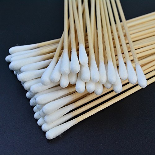 Bantoye 500 Pcs Cotton Swabs with Wooden Handles, 6-Inch Makeup & Cleaning Sticks