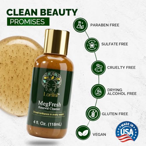 LORIINI MegFresh Exfoliating Facial Cleanser with Papaya Enzymes (4oz)