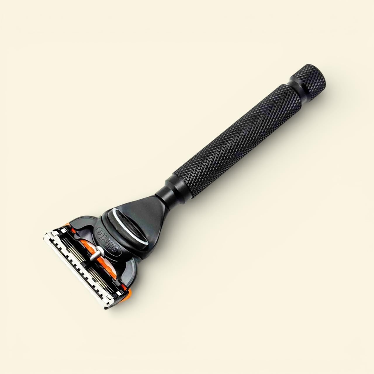 Parker 5-Blade Razor Handle Compatible with Gillette® Fusion® Cartridges – Weighted Metal Handle with Textured Grip for Smooth, Tug-Free Shaving | Luxury Men’s Gift | 1 Cartridge Included (BLACK)