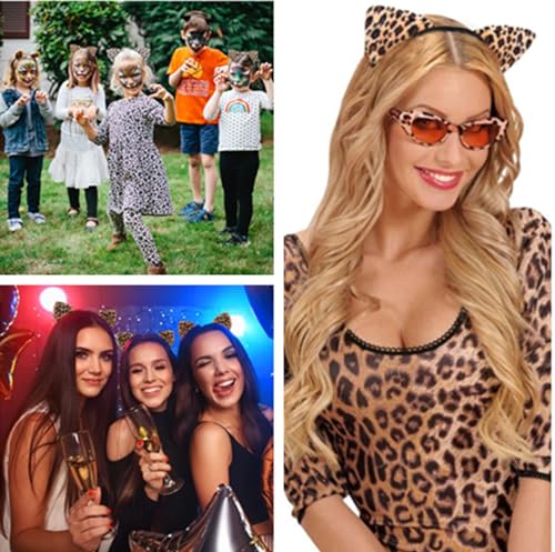 Leopard Ears Headband for Women Girls Halloween Cosplay Accessories