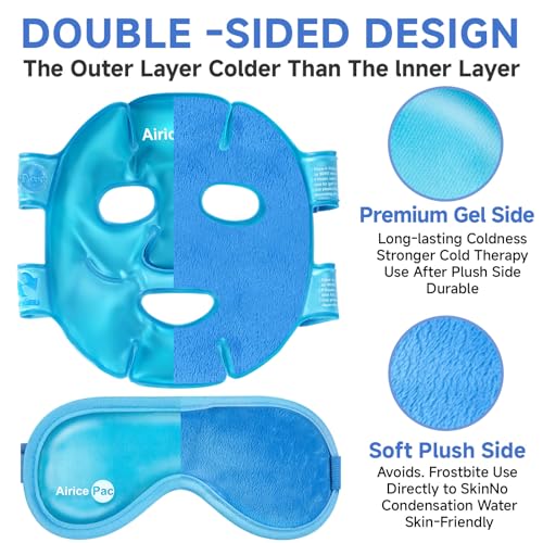 Cooling Gel Face Mask & Eye Mask for Migraine Relief