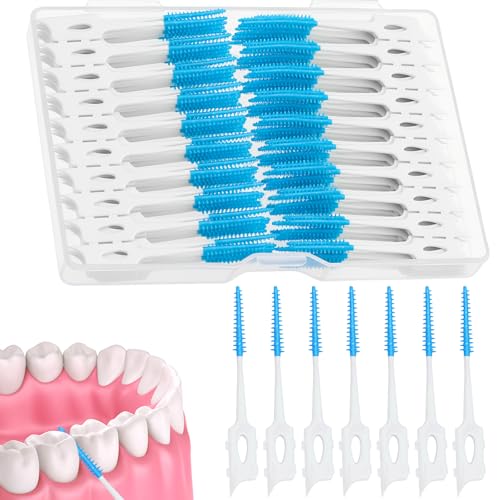 220 Soft Dental Floss Picks with Storage Case - Interdental Brushes