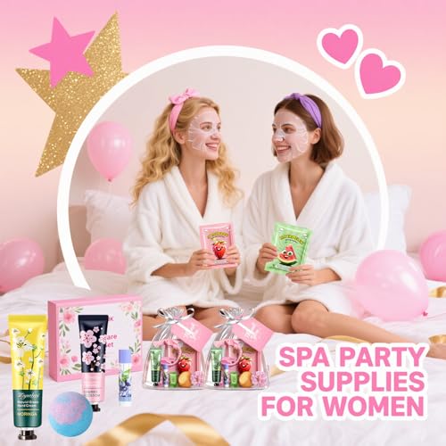 55-Piece Spa Party Supplies Kit for Girls - Skincare Gift Set for Sleepovers