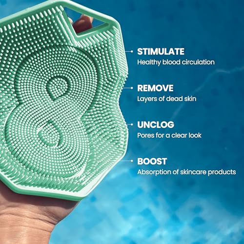 Mint Silicone Body Scrubber - Exfoliating Shower Loofah Alternative