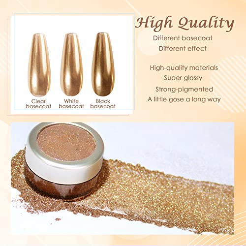 Laza Gold Chrome Nail Powder - Mirror Effect Metallic Glitter