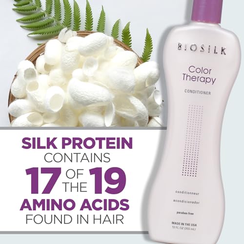 BioSilk Color Therapy Conditioner 12 Oz - Moisturizing for Color Protection, Enhances Shine