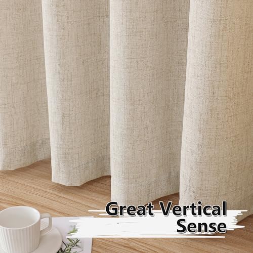 Tollpiz Linen Tier Curtains - Semi-Sheer Light Filtering Drapes, 30x30in, Set of 2