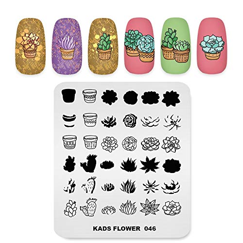KADS FL046 Nail Stamping Plate Flower & Lace – Stainless Steel 8x7cm