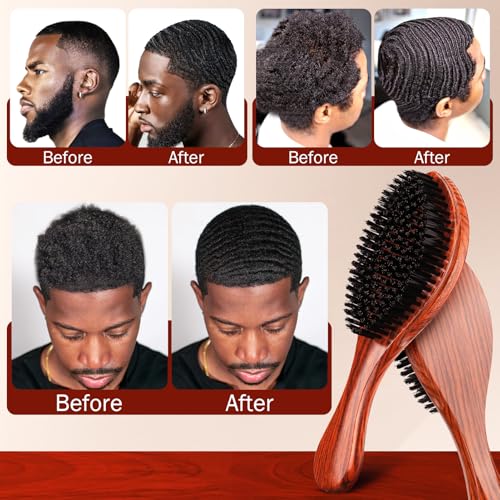 360 Wave Brush for Men - Hard Bristle Hair Styling Tool