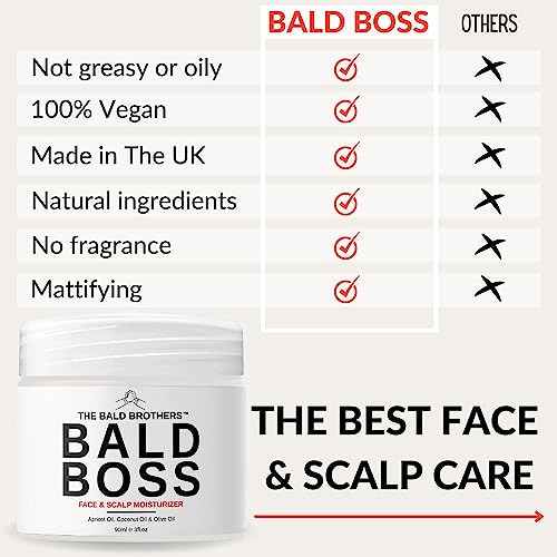 The Bald Brothers Bald Head Care for Men | Everyday Scalp Moisturizer | Face & Scalp Care | Matte, No Grease, Vegan | Daily Mens Moisturizer Fragrance Free