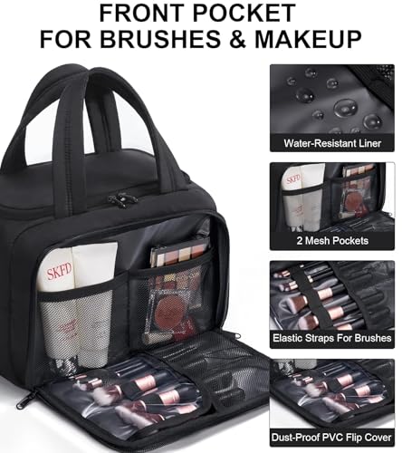 Bagstellar Large Quilted Travel Toiletry Bag - Puffy Makeup Organizer