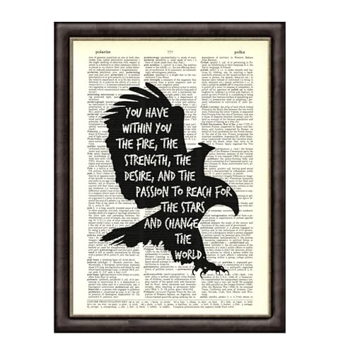 Inspirational Eagle Art Print on Vintage Dictionary Page