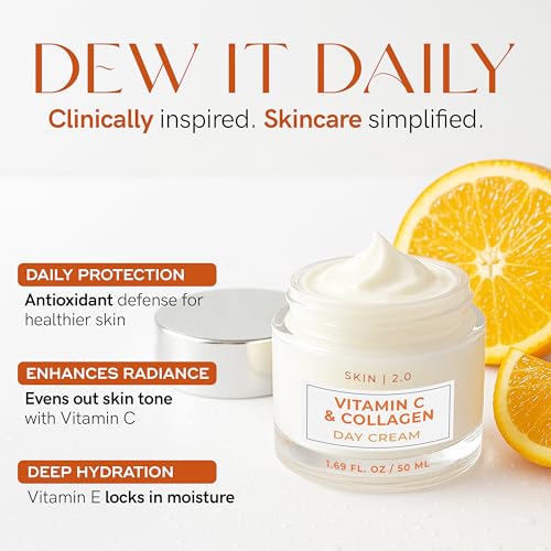 Vitamin C & Collagen Face Moisturizer - Anti-Aging Hydrating Cream - 1.69 Fl oz