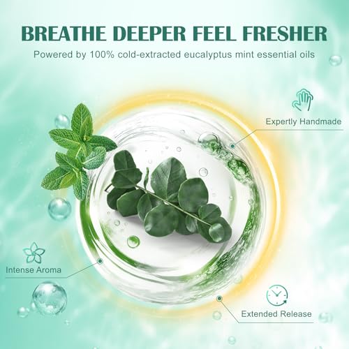 Maybeluck Eucalyptus & Mint Shower Steamers 12 Pack - Aromatherapy Self Care & Relief