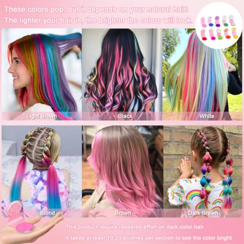 HULYHDP 10-Color Washable Temporary Hair Chalk for Kids & Adults, Safe & Non-Toxic, Perfect for Parties & Cosplay