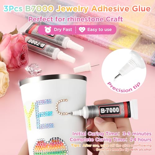 Zefy 56000 Pcs 3mm Resin Rhinestones Bedazzler Kit with Stencils