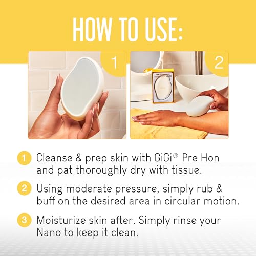 GIGI Nano Tech Crystal Hair Remover for Women ? Painless Reusable Hair Removal Device for Legs, Arms & Bikini, Exfoliating Hair Eraser for Smooth Skin