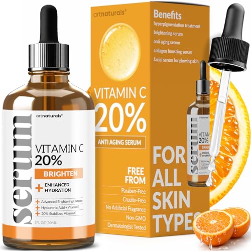 ArtNaturals Vitamin C Serum with Hyaluronic Acid, 1 oz - Anti-Aging & Brightening