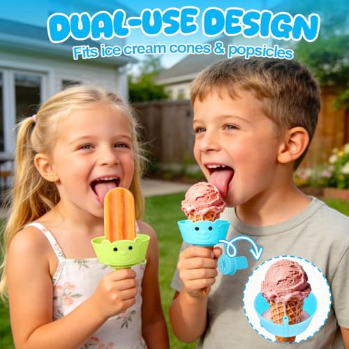 AIERSA Silicone Popsicle Holders with Drip Catcher - 4 Pack