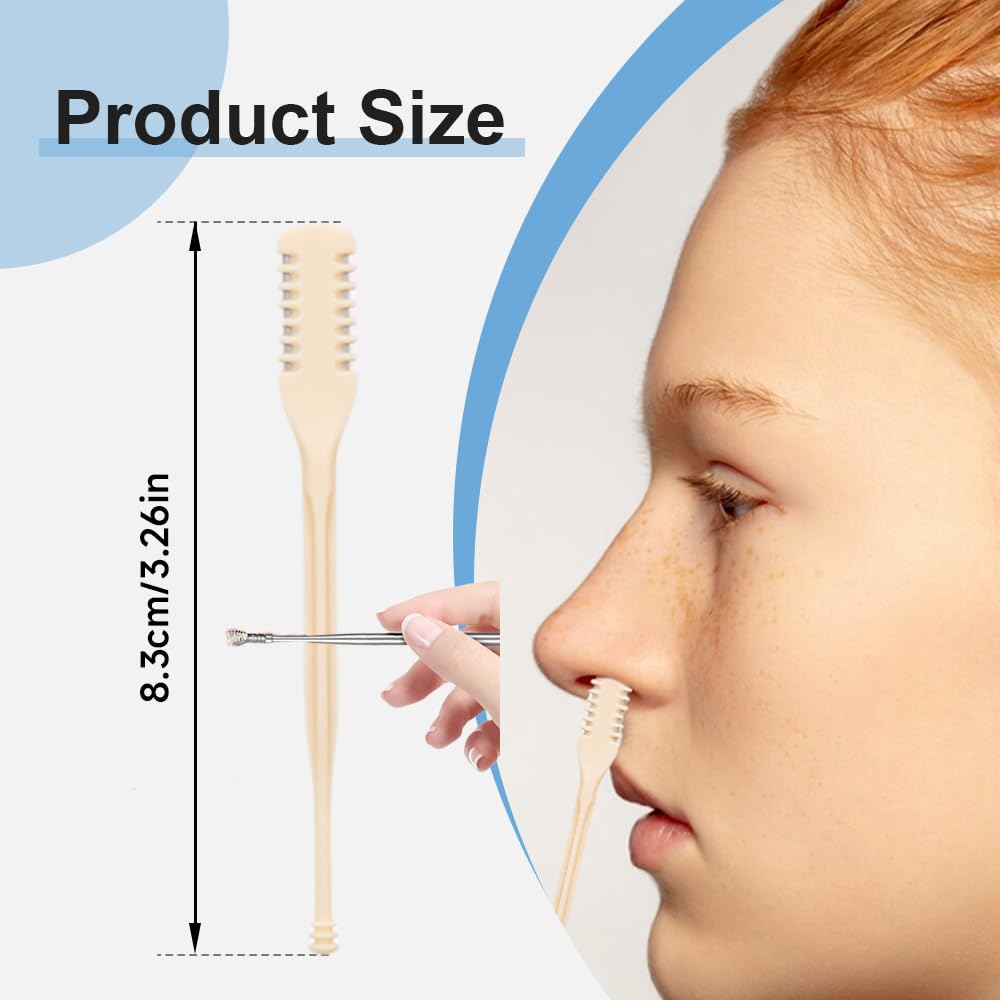 Nasal Hair Cutter, 2026 New Nose Hair Trimmer for Men Women, 360° Rotating Portable Manual Nose Hair Remover Tool, With Ear Picker Double Sided Noses Hairs Knife Travel Essentials (Beige, 3PCS)