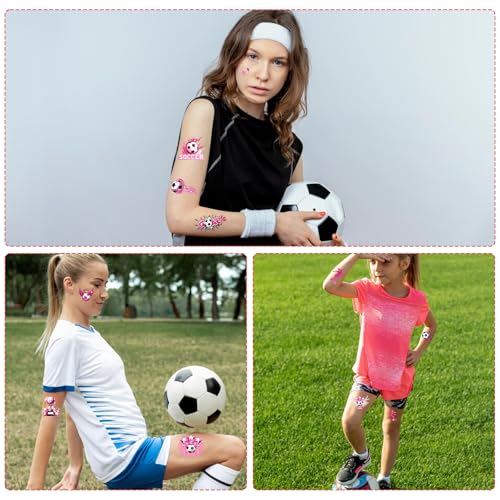 Pink Soccer Temporary Tattoos - 200+ Soccer Birthday Party Favors & Decorations
