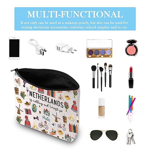 Must Go Netherlands Travel Makeup Bag - Dutch Souvenir Gift