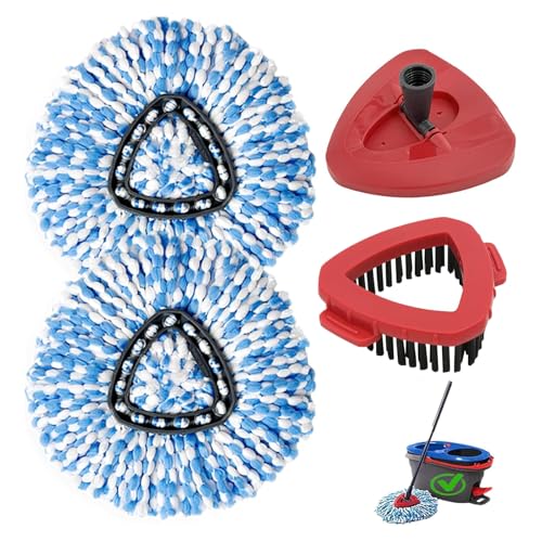4-Pack Microfiber Mop Head Replacement for Ocedar RinseClean System