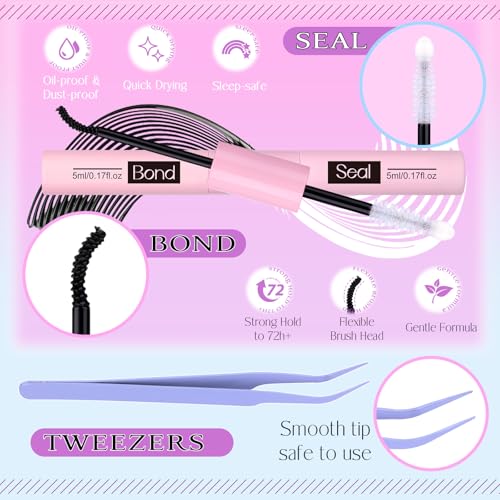 Wispy-01-Kit DIY Eyelash Clusters Kit with Lash Glue & Tweezers - Volume & Natural Look