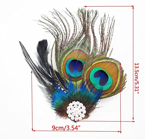 Faux Peacock Feather Hair Clip for Weddings & Parties - Bridal Hair Accessory