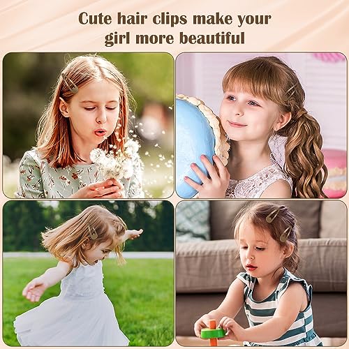 Coffee Color 100Pcs Snap Hair Clips for Girls Women Kids & Teens - No Slip Metal Barrettes