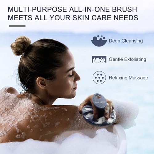 BEAUTAIL Silicone Body Scrubber - Gentle Exfoliating Brush for Sensitive Skin