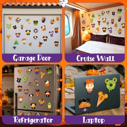 24 Halloween Ice Cream Mouse Magnets - Waterproof, Writable & Strong