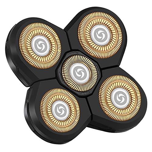Vsmooth Gold-5G Electric Shaver Replacement Head - Waterproof Blades for Bald Men