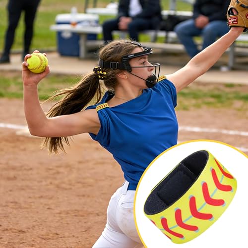 Softball Hair Ties & Sleeve Holders Set for Girls Women Sports Accessories